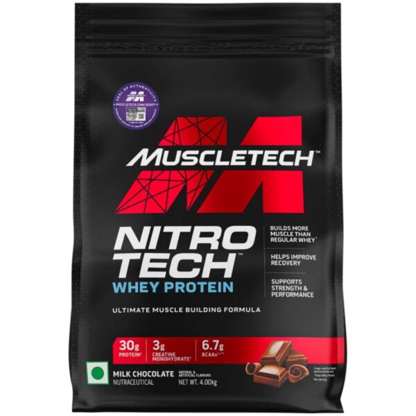 Muscletech NitroTech Performance Series Whey Protein+Creatine for Muscle Gain 4kg