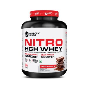 Anabolic Muscle Nitro HGH Whey 2.75kg 65 servings ( Free Delivery ) WELLCORE 307 GM CREATINE FREE + US TSHIRT FREE