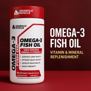 Anabolic Muscle Omega-3 ( 3 strength fish oil ) 60Softgels ( free delivery) + GNC BAG FREE + US TSHIRT FREE