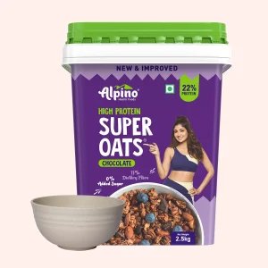 Alpino High Protein Super Rolled Oats Chocolate 2.5kg + Free Bowl 🥣 ( Free Delivery )